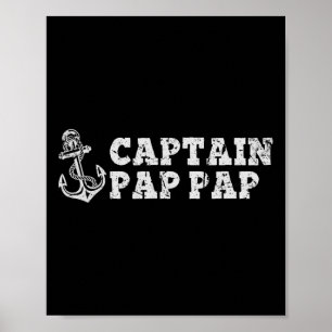 Kapten Pap-pap Segelbåt Pappap Båt Ankar Poster