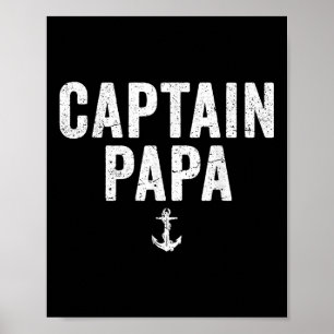 Kapten Papa Pontonbåt Sjöfiske Båtliv Segla Poster