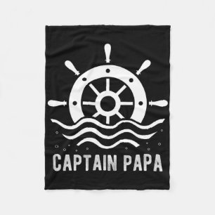 Kapten Pappa Båtliv Fars dag Ponton Kapten Fleecefilt