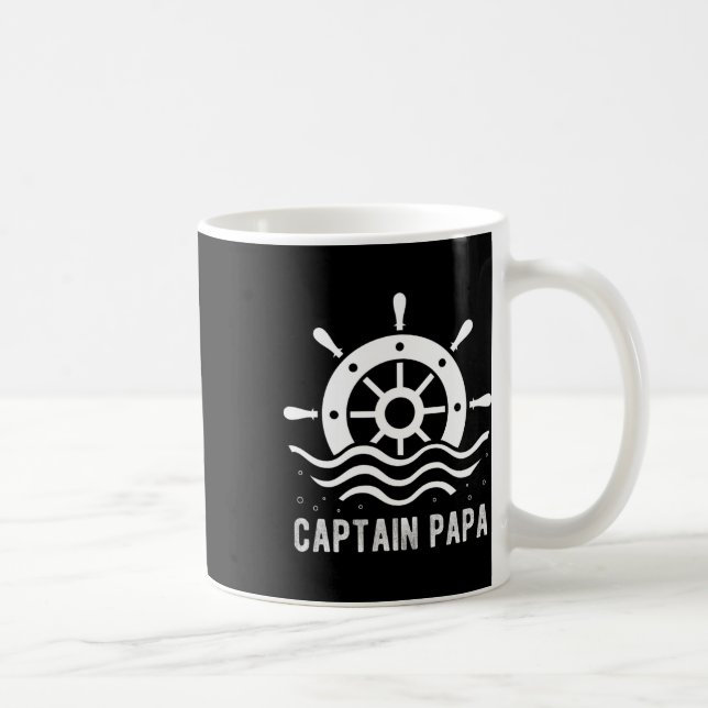 Kapten Pappa Boating Fars dag Ponton Kapten  Kaffemugg (Höger)
