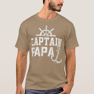 Kapten Pappa Pontoon Boating Fishing Sjö Sailing  T Shirt
