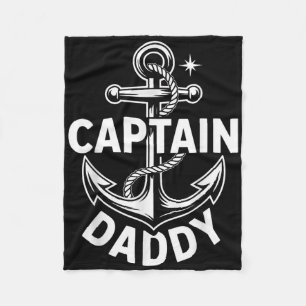 Kapten Pappa Rolig Marin Båttur Pappa Present Fleecefilt