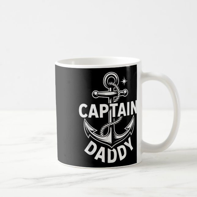 Kapten Pappa Rolig Marin Båttur Pappa Present  Kaffemugg (Höger)