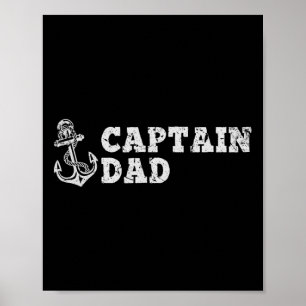 Kapten Pappa Segelbåt Vintage Båt Ankar Fu Poster