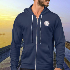 Kapten Personlig Blue White Anchor Logotyp Hoodie T Shirt