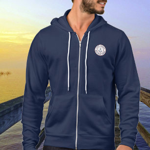 Kapten Personlig Blue White Anchor Logotyp Hoodie T Shirt