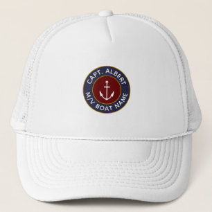 Kapten Personlig Maroon Blue Anchor Logotyp Hat Keps