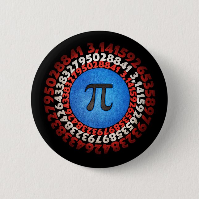 Kapten Pi Superhjälte Shield Nerdy Math Pi Day Knapp (Framsida)