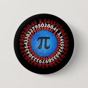Kapten Pi Superhjälte Shield Nerdy Math Pi Day Knapp