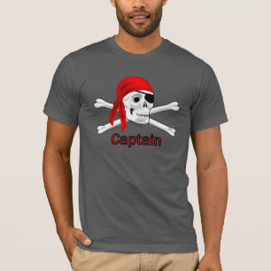 Kapten Pirat Skull och Bones Manar Black T-shirt