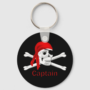 Kapten Pirat Skull och Crossbone Keychain 2 Nyckelring