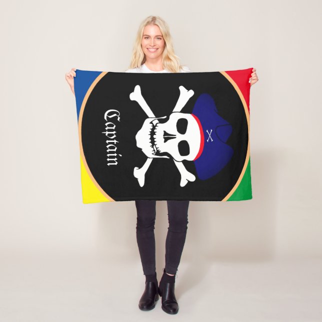 Kapten & Pirater Flagga - Treasure Island/killarna Fleecefilt (På plats)