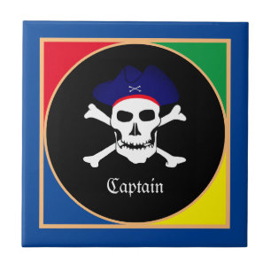 Kapten & Pirater Flagga - Treasure Island/killarna Kakelplatta