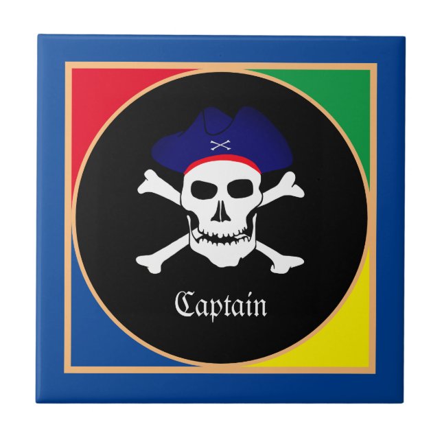 Kapten & Pirater Flagga - Treasure Island/killarna Kakelplatta (Framsidan)