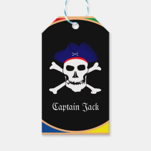 Kapten & Pirater Flagga - Treasure Island/killarna Presentetikett