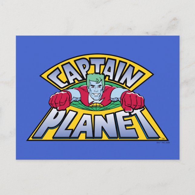 Kapten Planet Logotyp Vykort (Framsida)