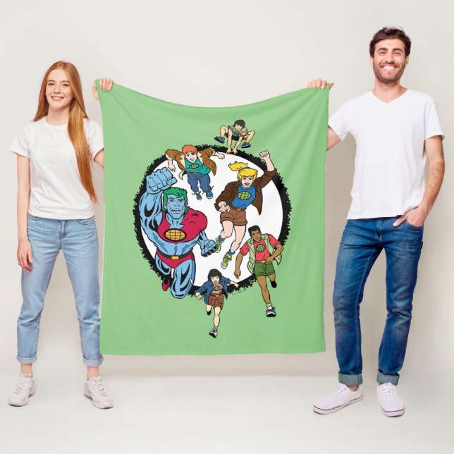 Kapten Planet och Planeteers Circle Graphic Fleecefilt (På plats)