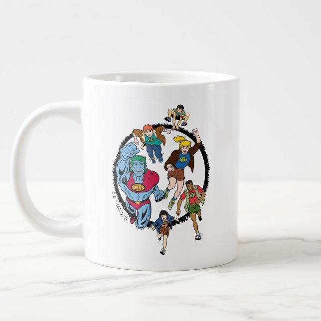 Kapten Planet och Planeteers Circle Graphic Jumbo Mugg (Vänster)