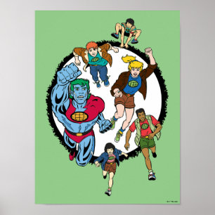 Kapten Planet och Planeteers Circle Graphic Poster