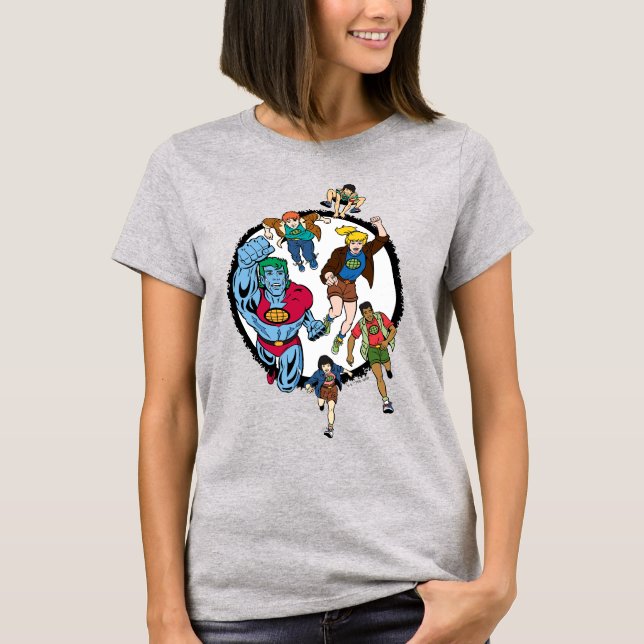 Kapten Planet och Planeteers Circle Graphic T Shirt (Framsida)