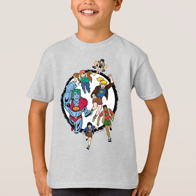 Kapten Planet och Planeteers Circle Graphic T Shirt (Framsida)