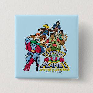 Kapten Planet & Planeteers Group Logotyp Graphic Knapp