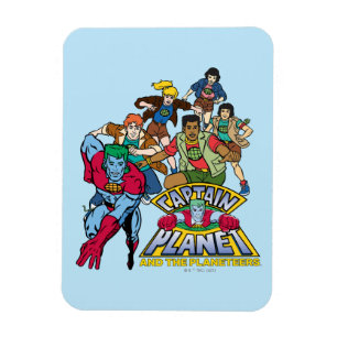 Kapten Planet & Planeteers Group Logotyp Graphic Magnet