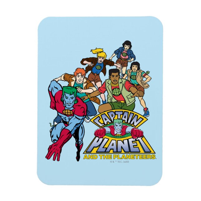 Kapten Planet & Planeteers Group Logotyp Graphic Magnet (Vertikal)
