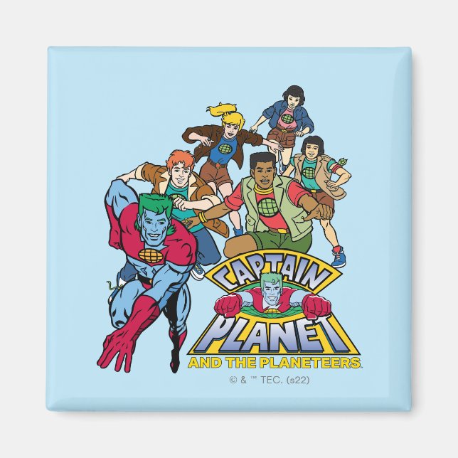 Kapten Planet & Planeteers Group Logotyp Graphic Magnet (Framsidan)