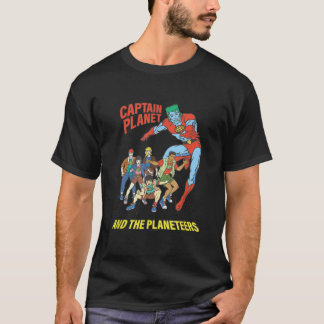 Kapten Planet Planeteers United Retro Logotyp T Shirt