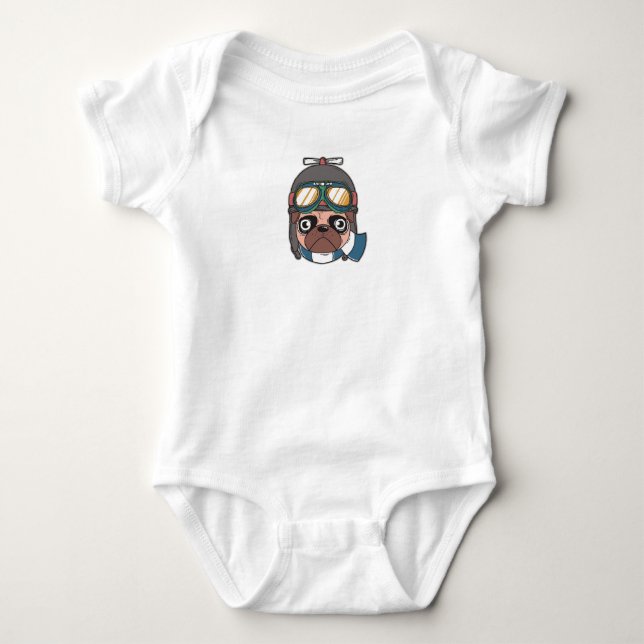 Kapten Pug T Shirt (Framsida)