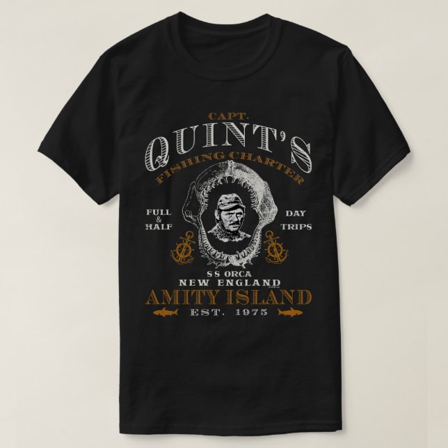 Kapten Quints Jaw Skull T Shirt (Design framsida)