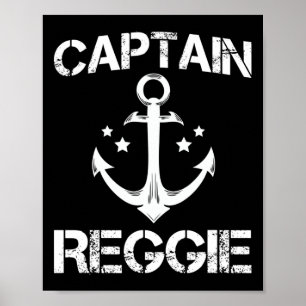 Kapten Reggie Funny Birthday Personlig Namn Bo Poster