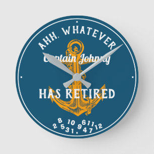 Kapten Sailor har dragit tillbaka Namn Blå. Rund Klocka