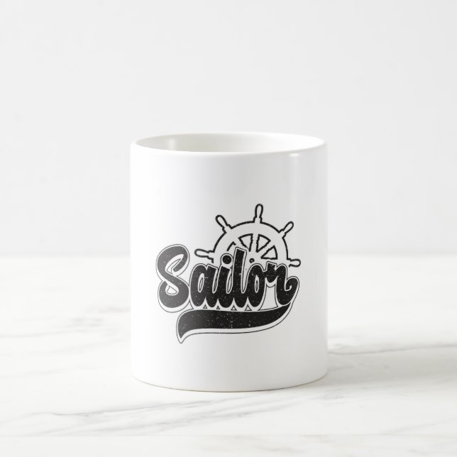 Kapten Sailor Segelbåt Sea Sailing Funny Gift Kaffemugg (Center)