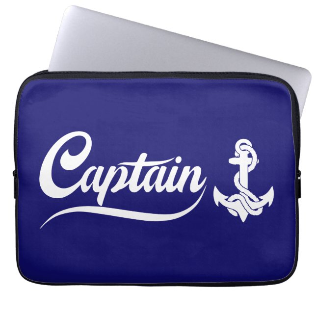 Kapten Segelbåt Ankare Nautilus Design Laptop Fodral (Framsidan)