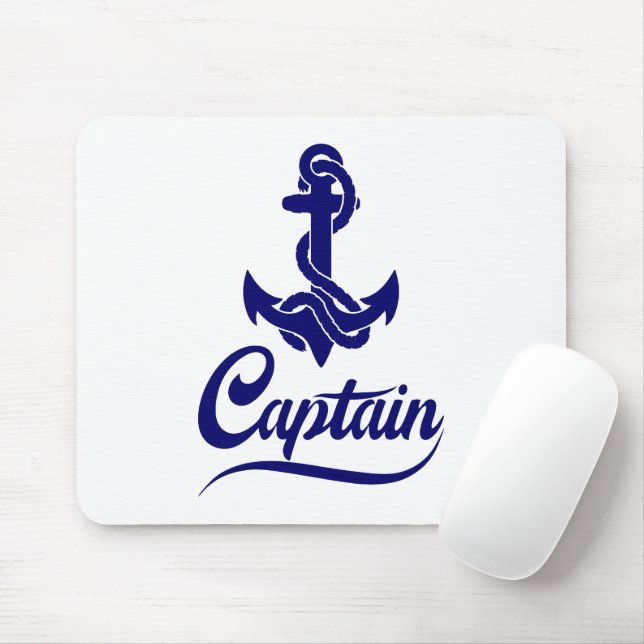 Kapten Segelbåt Ankare Nautilus Design Musmatta (Med mus)