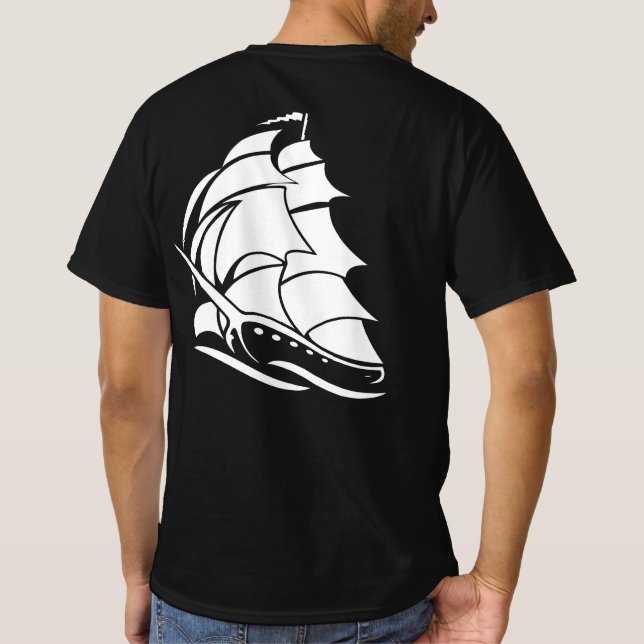 Kapten Segelbåt Ankare Nautilus Design T Shirt (Baksida)