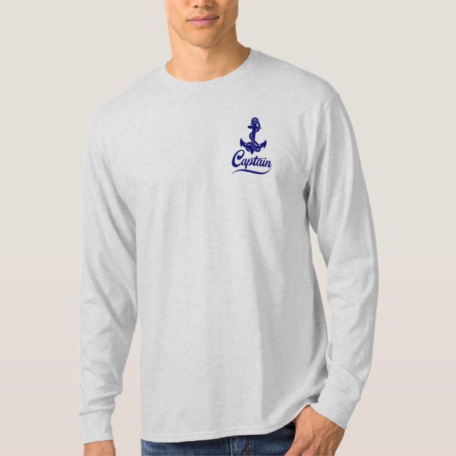 Kapten Segelbåt Ankare Nautilus Design T Shirt (Framsida)