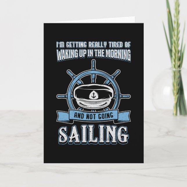 Kapten Segelbåt Sailing Sea Sailor Gift Idea Kort (Framsida)