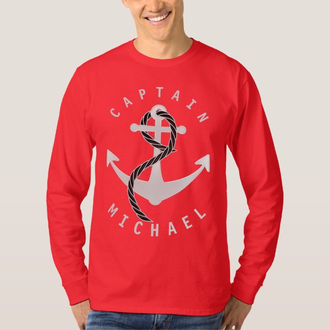 Kapten Shirt Anchor Personlig Tröja (Framsida)