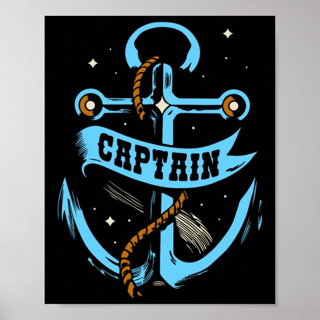 Kapten Skipper Fartygsälskare Båtägare  Poster (Framsidan)