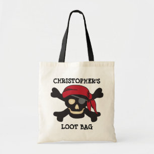 Kapten Skull Pirat Loot Bus eller godis Bag Tygkasse