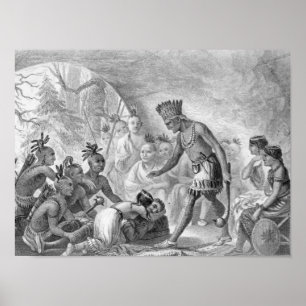 Kapten Smith räddade av Pocahontas Poster