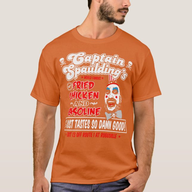 Kapten Spaulding Fried Chicken och Gasoline Hoodi T Shirt (Framsida)
