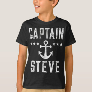 Kapten Steve - Personlig Namn Boating Gift för T Shirt