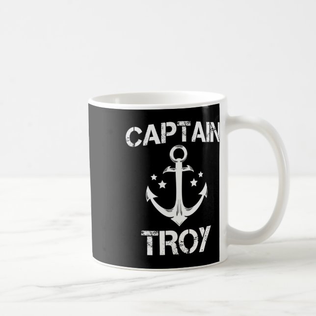 Kapten Troy Funny Birthday Personlig Namn Boat Kaffemugg (Höger)