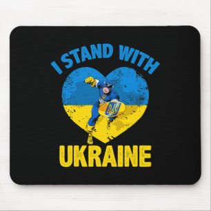 Kapten Ukraina Stöd Ukrainsk Flagga Jag Står Med Musmatta