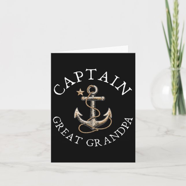 Kapten Underbar Grandpa Boat Sailing Boating Vinta Kort (Framsida)