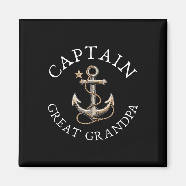 Kapten Underbar Grandpa Boat Sailing Boating Vinta Magnet (Framsidan)
